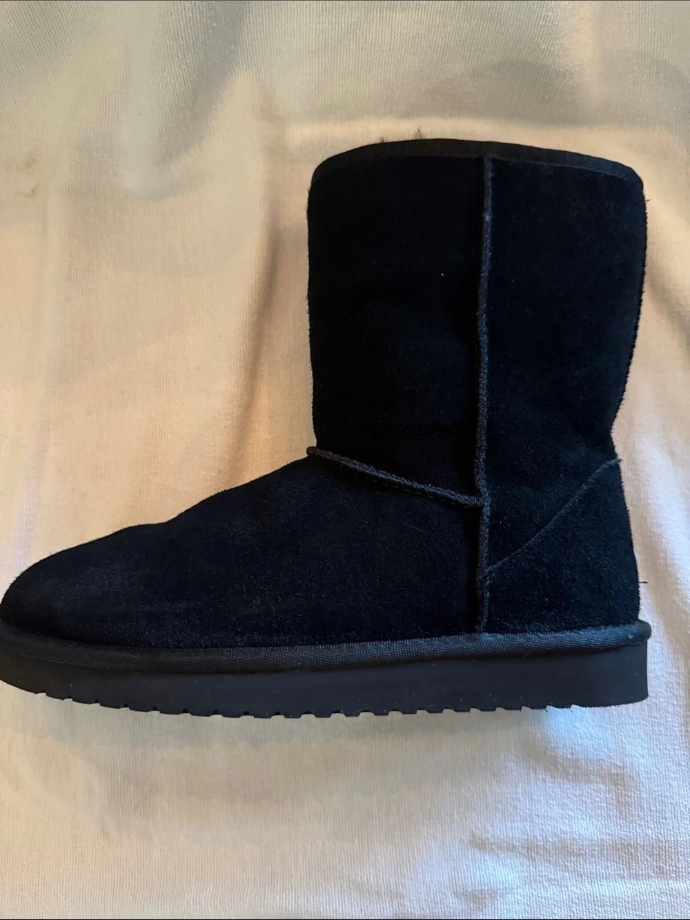 Koolaburra by Ugg Black Suede Shearling-Lined Mid-Calf Boots - Like New - Size 8